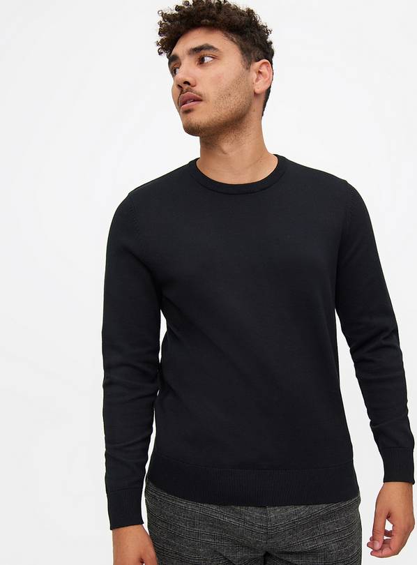 Black Core Crew Neck Jumper  L