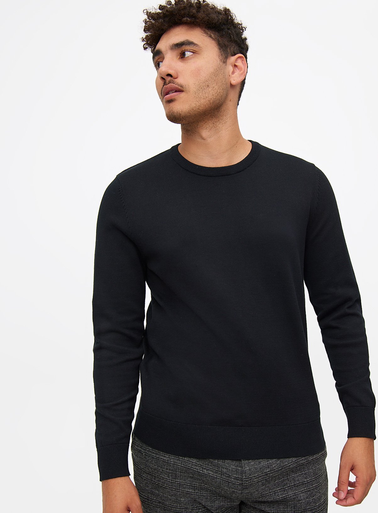 Men's Black Core Crew Neck Jumper
