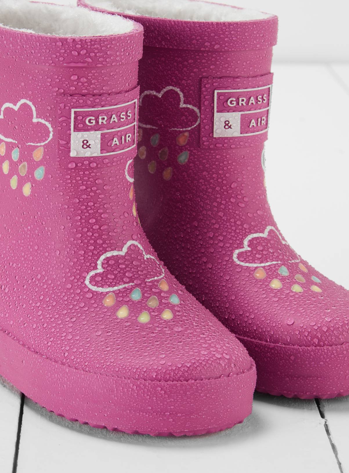 GRASS & AIR Orchid Pink Colour Changing Kids Winter Wellies 6 Infant - Image 3