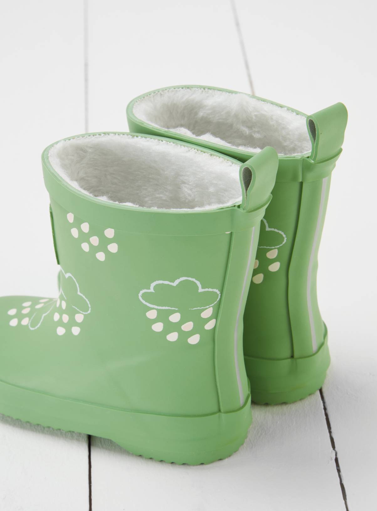 GRASS & AIR Olive Green Colour Changing Kids Winter Wellies 4 Infant - Image 2