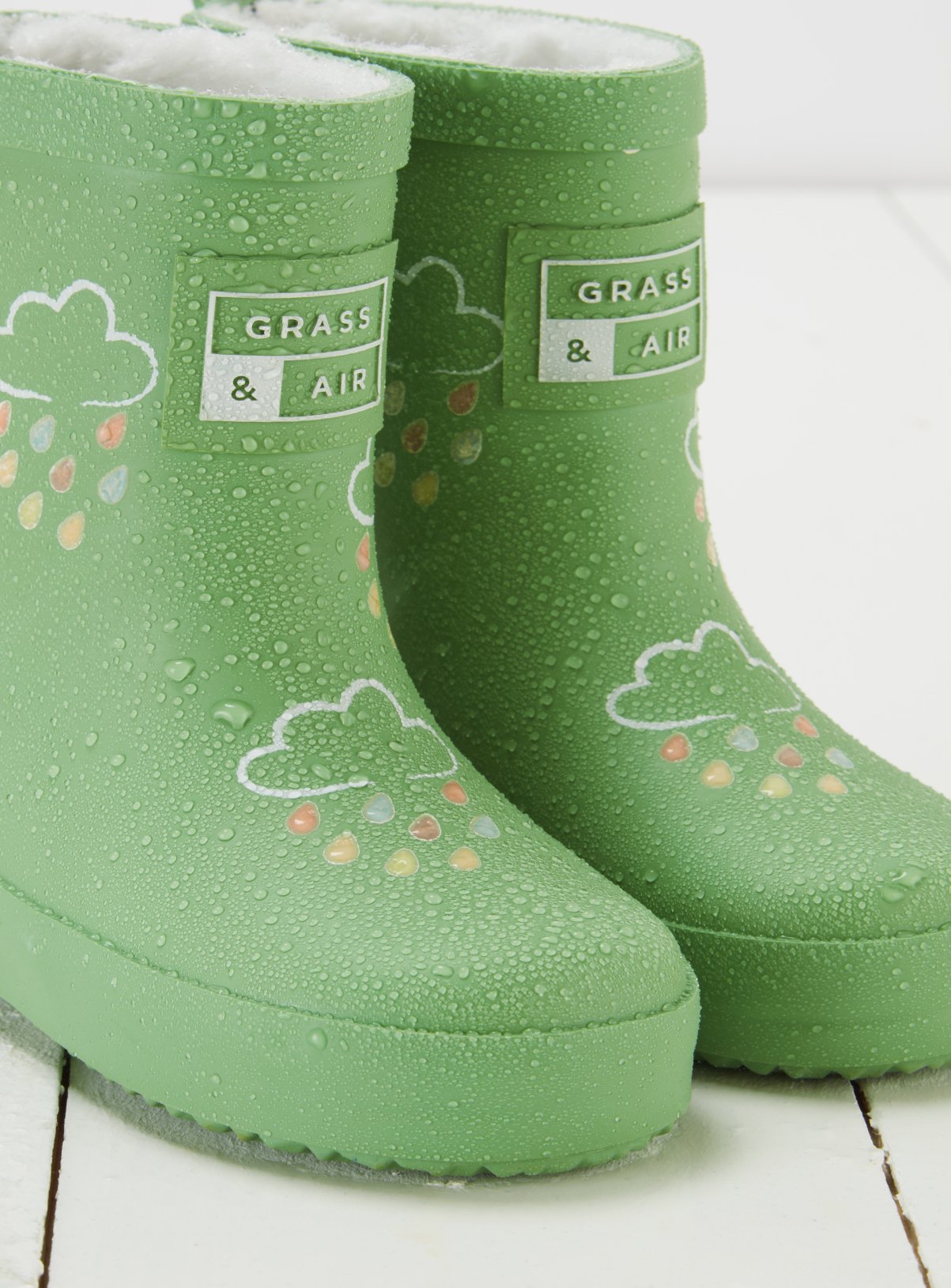 GRASS & AIR Olive Green Colour Changing Kids Winter Wellies 4 Infant - Image 3 thumbnail