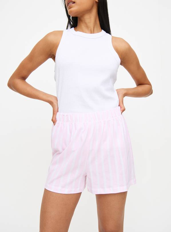 Pink Stripe Jersey Pyjama Shorts  L