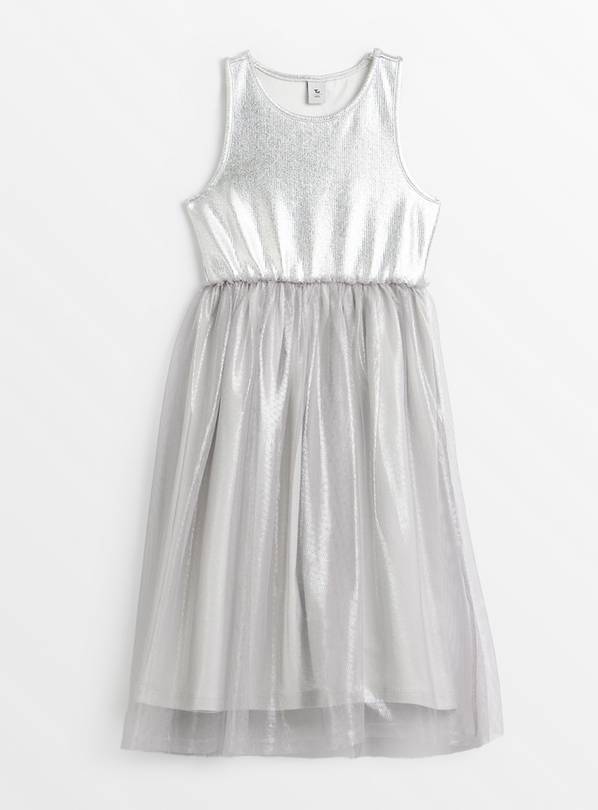 Silver Tutu Party Dress 8 years