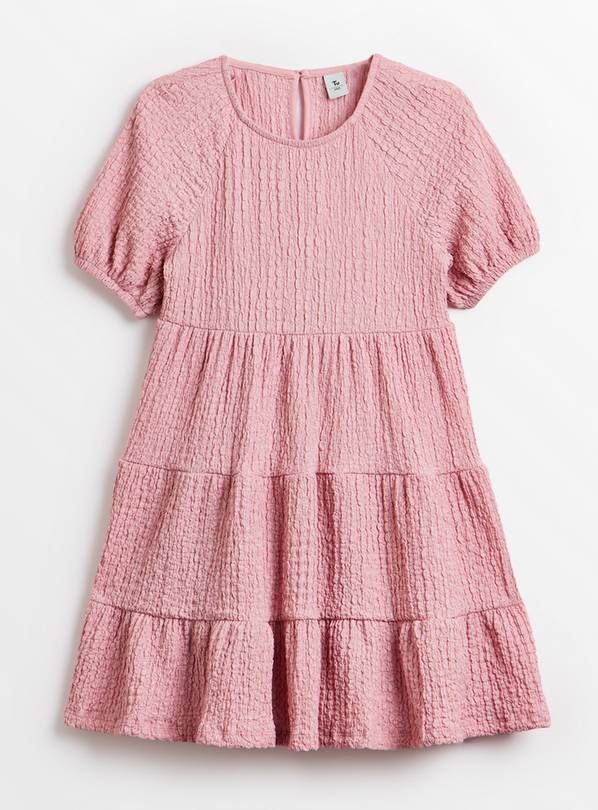 Pink Crinkle Tiered Dress 6 years