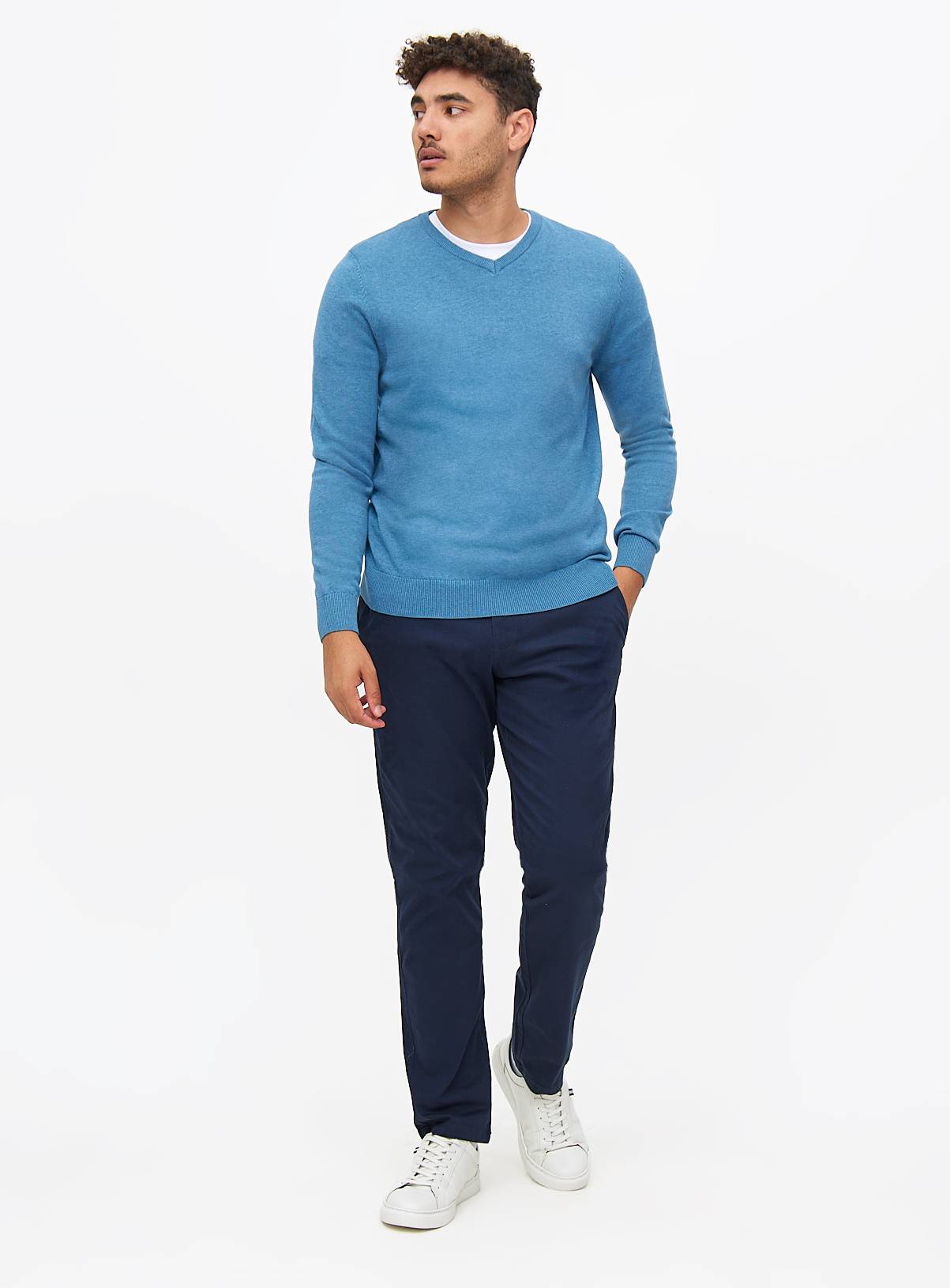 Blue Cotton Crew Neck jumper XXXL - Image 2
