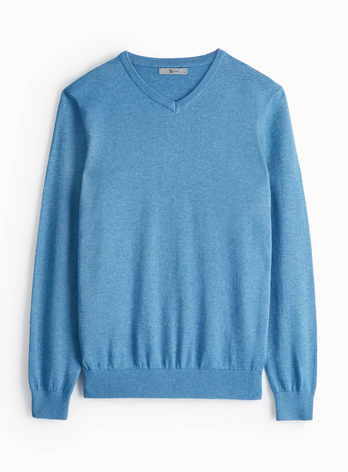 Blue Cotton Crew Neck jumper XXXL - Image 3
