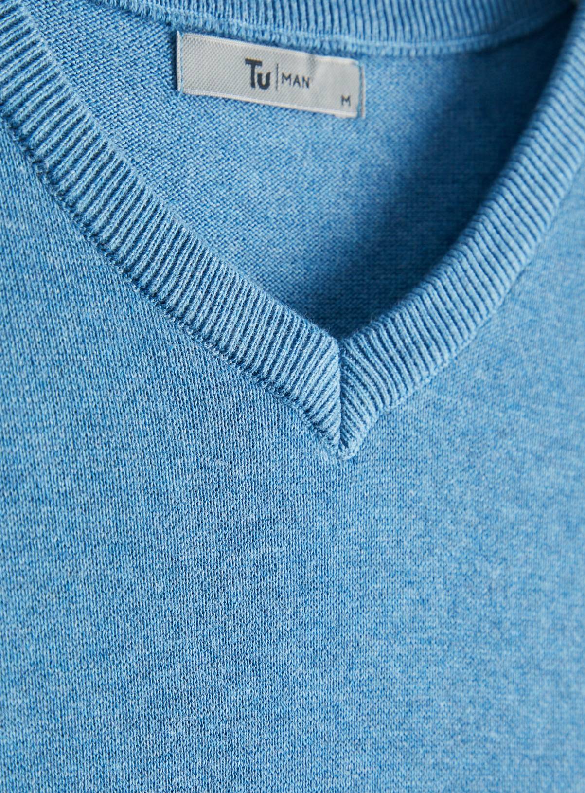 Blue Cotton Crew Neck jumper XXXL - Image 4
