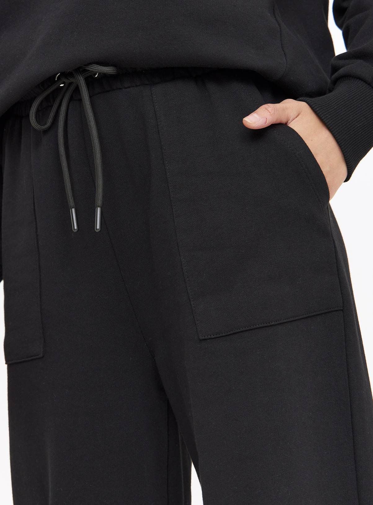 Black Wide Leg Coord Joggers L - Image 3