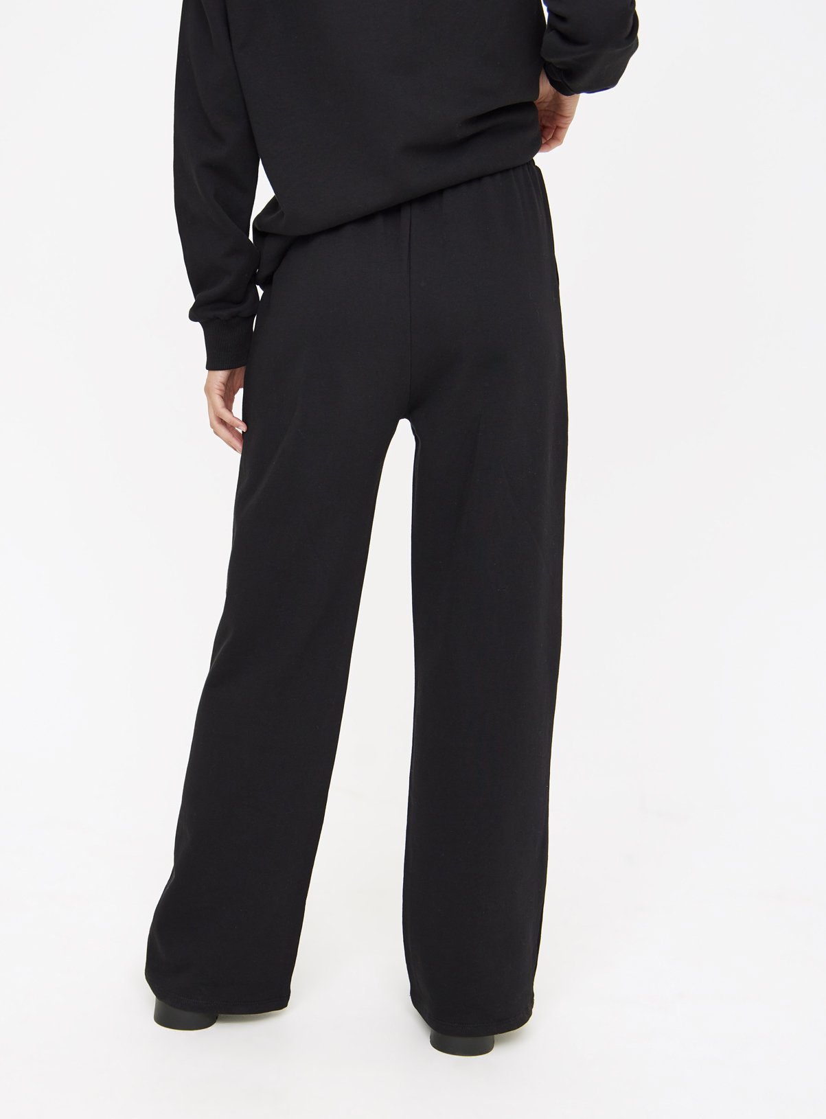 Black Wide Leg Coord Joggers L - Image 4 thumbnail