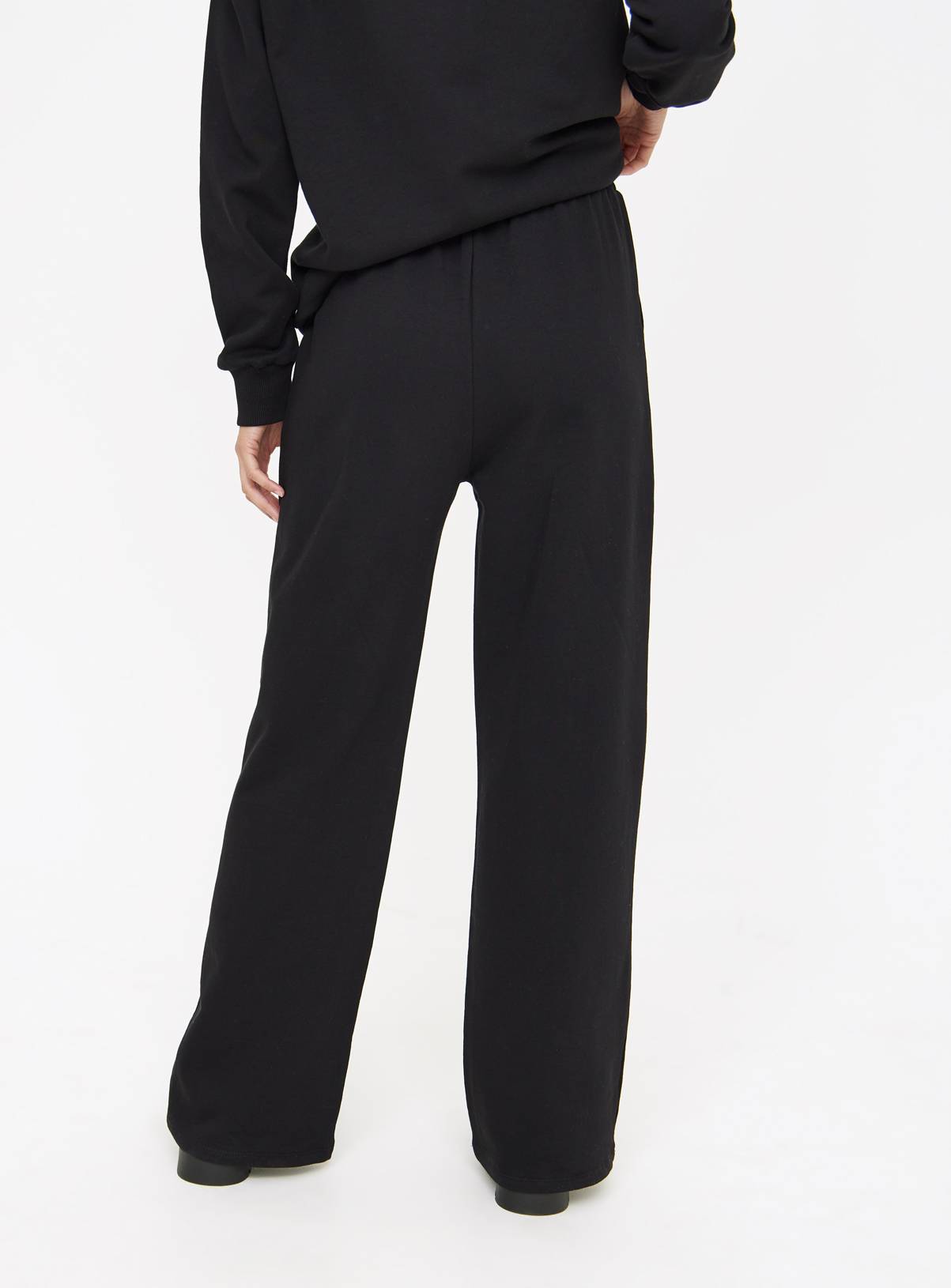 Black Wide Leg Coord Joggers L - Image 4