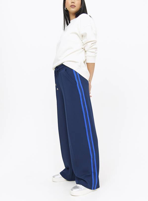 Navy Side Stripe Wide Leg Joggers 14