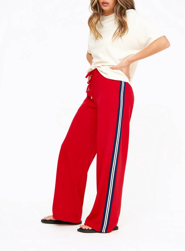 Red Side Stripe Wide Leg Joggers 22