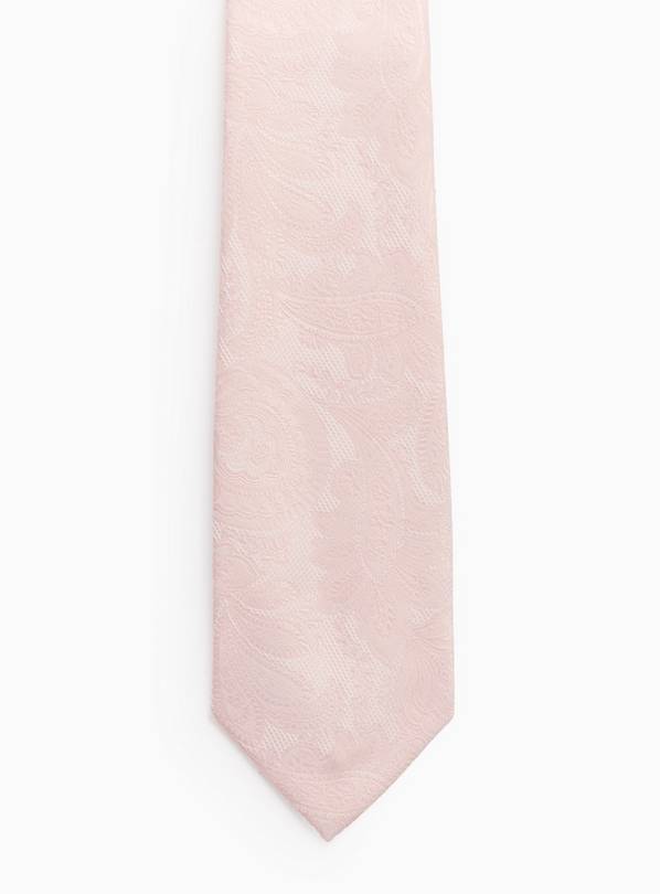 Pink Paisley Embroidered Tie One Size