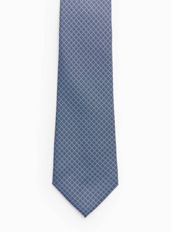 Blue Geometric Print Tie One Size