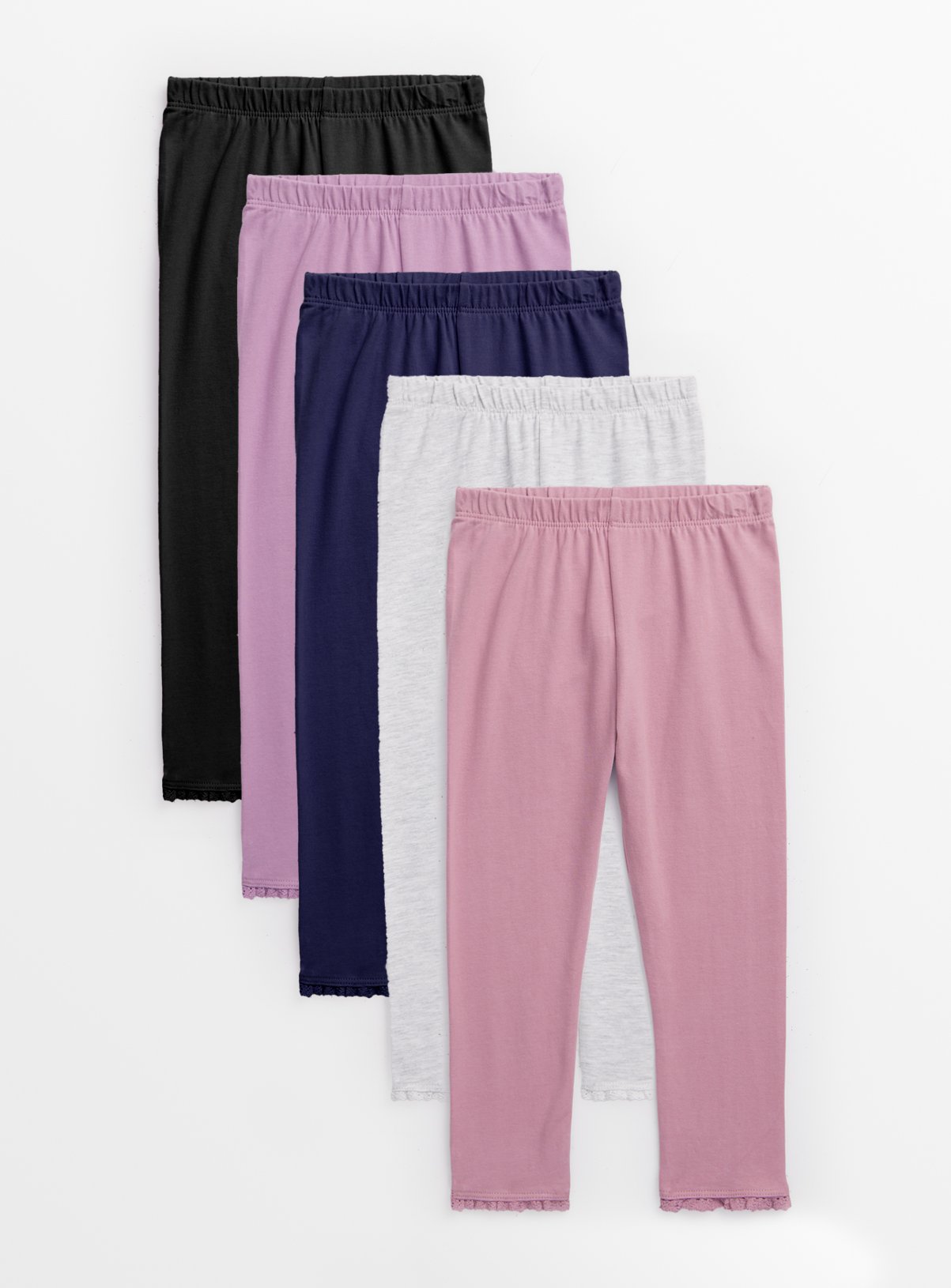 Broderie Lace Trim Leggings 5 Pack (4-5 Years) - Tu by Sainsbury's