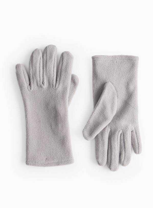 Light Grey Fleece Gloves  One Size