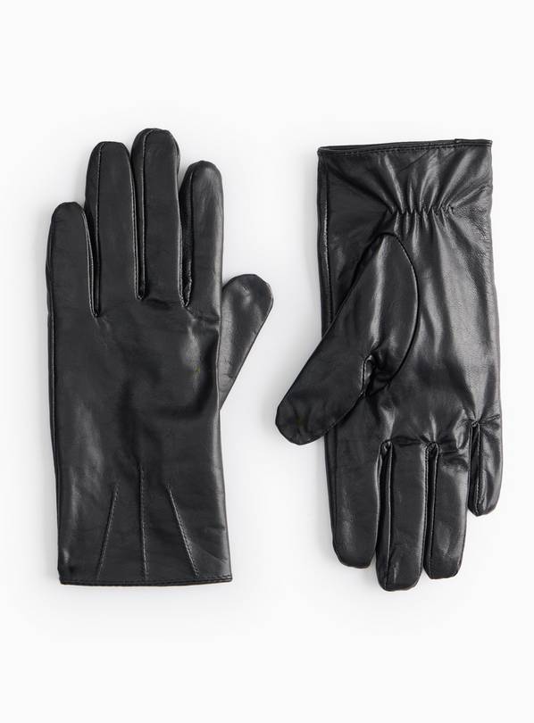 Black Leather Gloves S