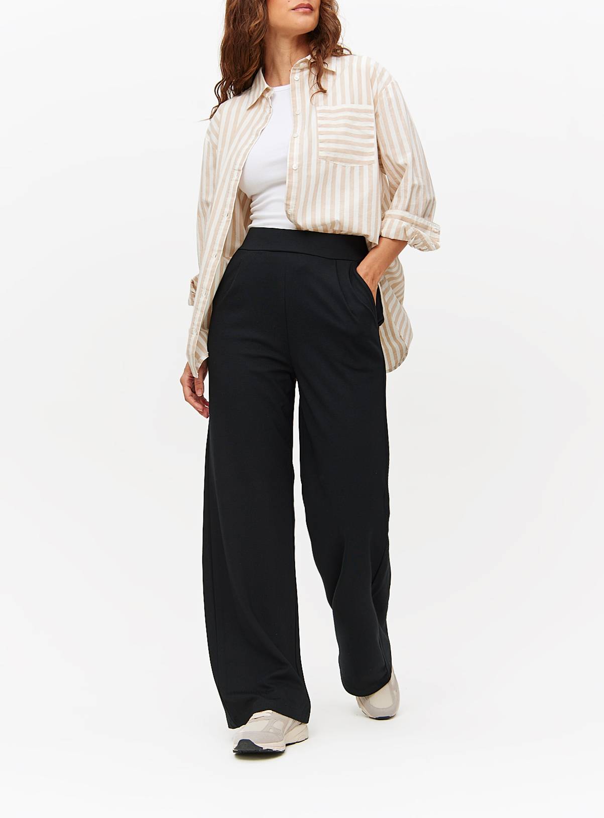 Black Ponte Wide Leg Trousers  22L - Image 1