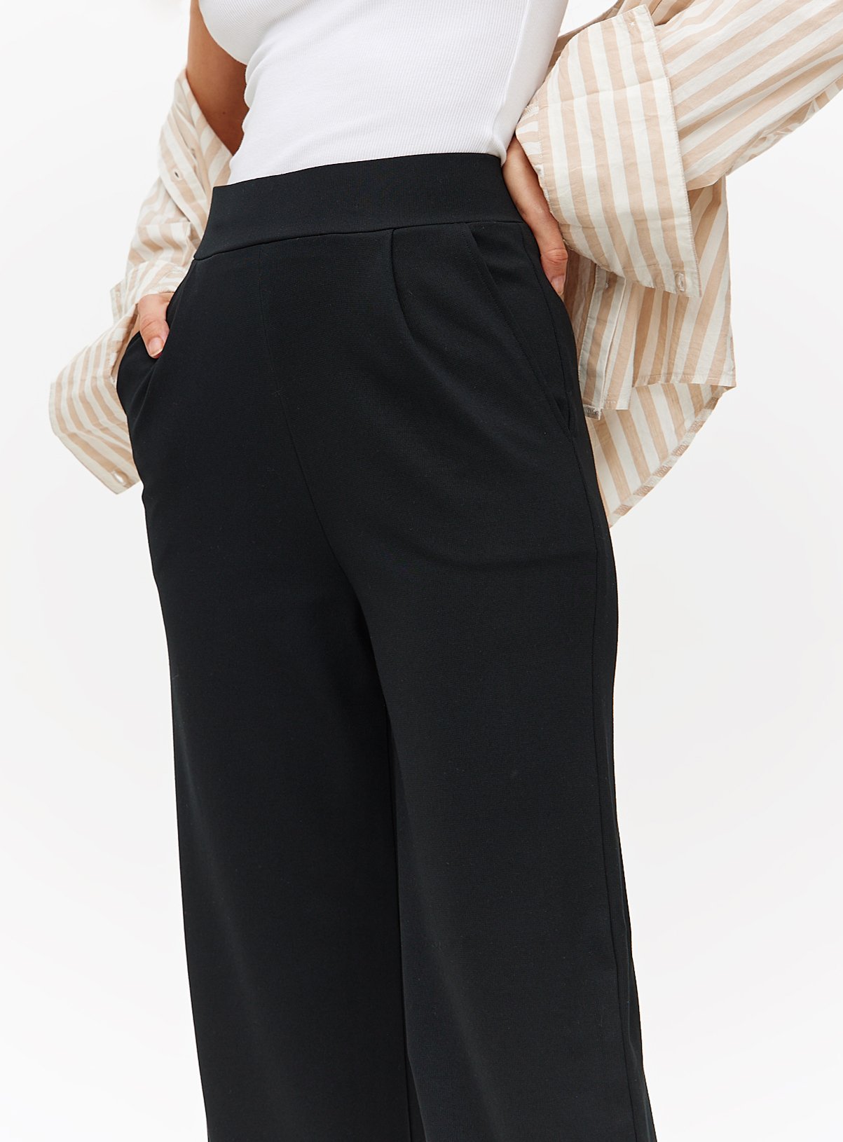Black Ponte Wide Leg Trousers  22L - Image 3 thumbnail