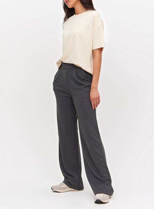 Charcoal Ponte Wide Leg Trousers  22L