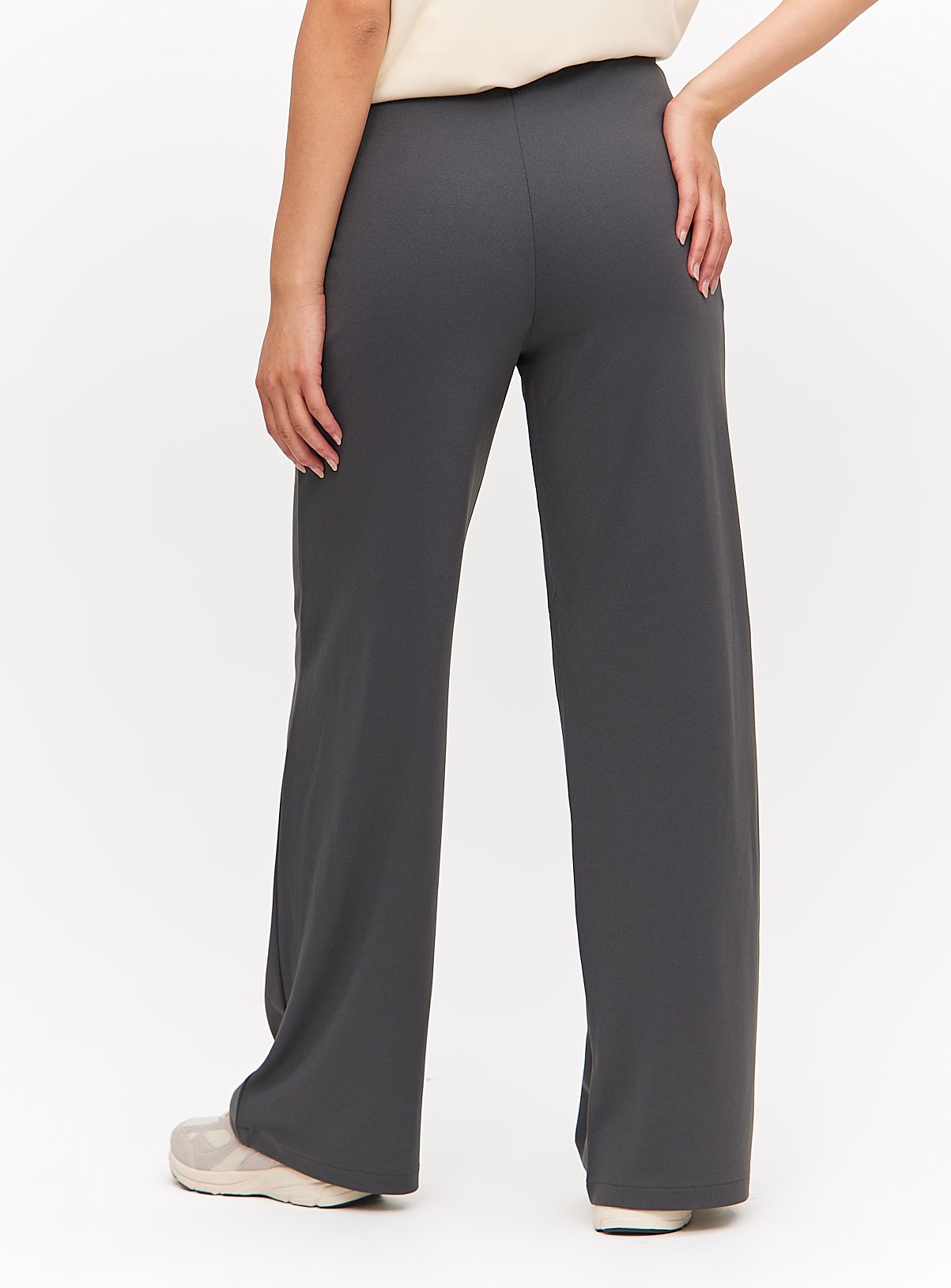 Charcoal Ponte Wide Leg Trousers  24L - Image 4 thumbnail