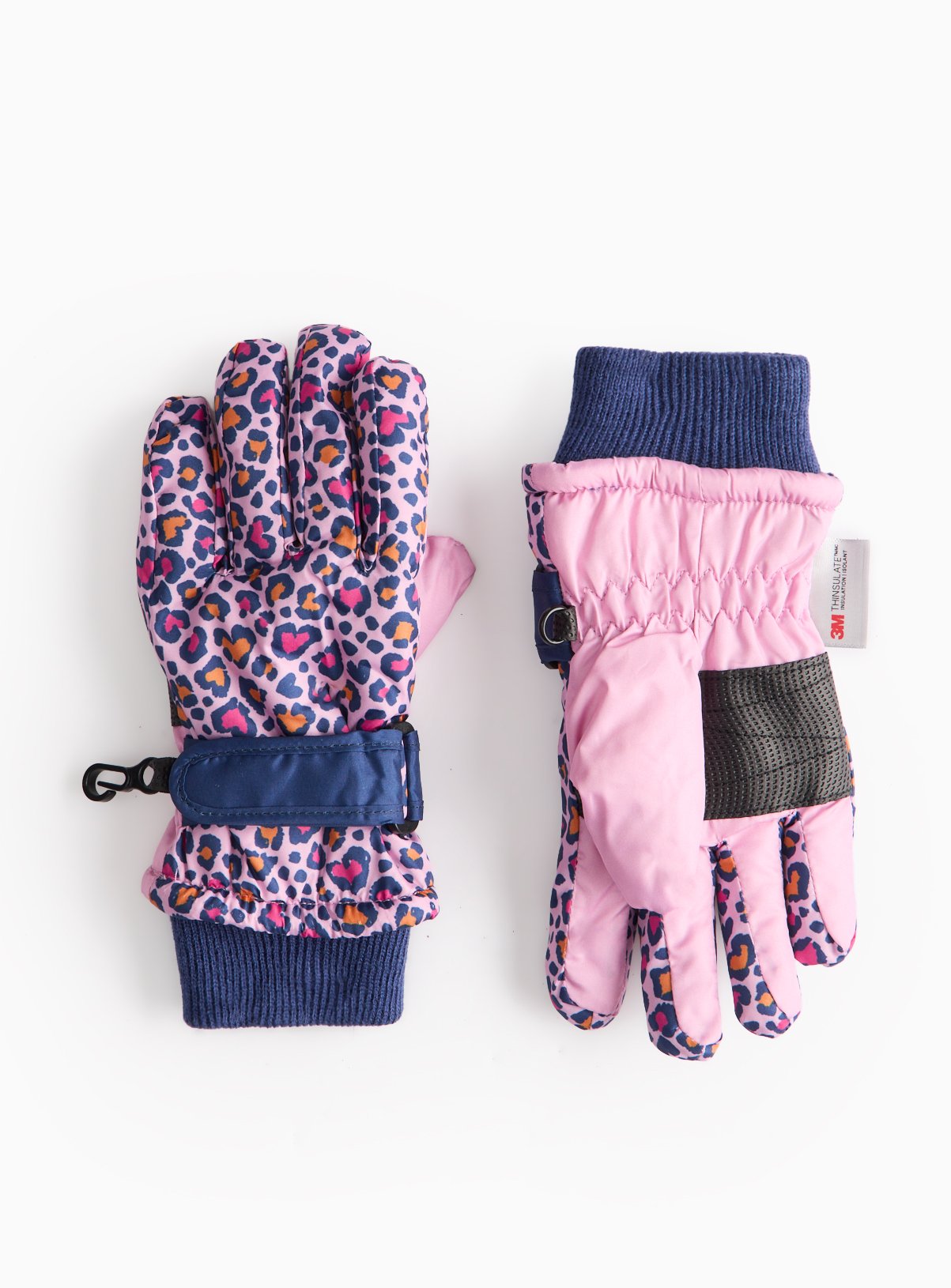 3M™ Thinsulate™ Pink Leopard Print Ski Gloves 3-5 years