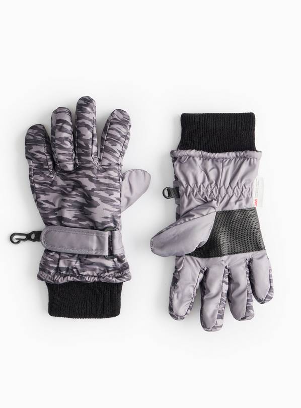 3M™ Thinsulate™  Grey Camo Ski Gloves  3-5 years