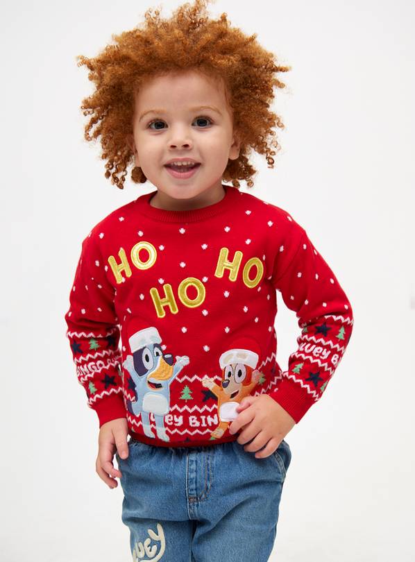 Buy Bluey Christmas Character Print Knitted Jumper 1 2 years Christmas jumpers Tu