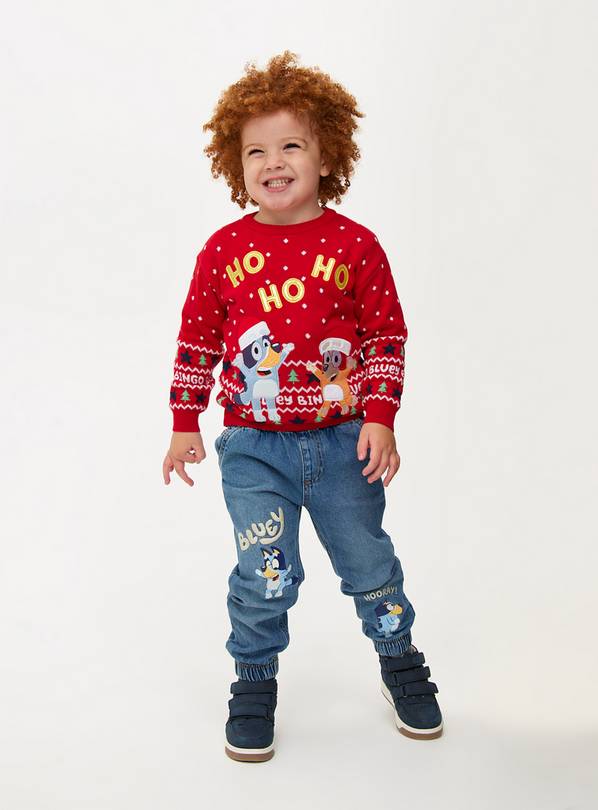 Buy Bluey Christmas Character Print Knitted Jumper 1 2 years Christmas jumpers Argos