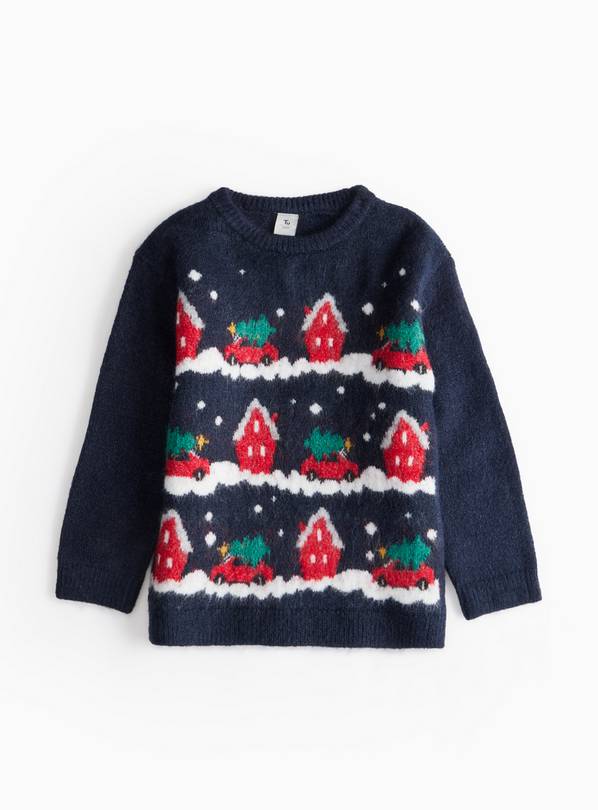 Navy Christmas House Jumper  1-2 years