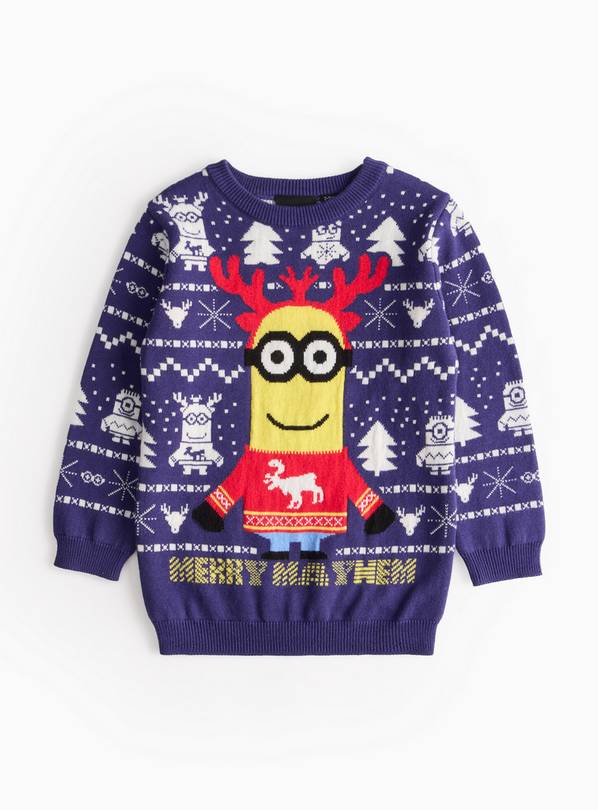 Christmas Minions Print Knitted Jumper 1-2 years