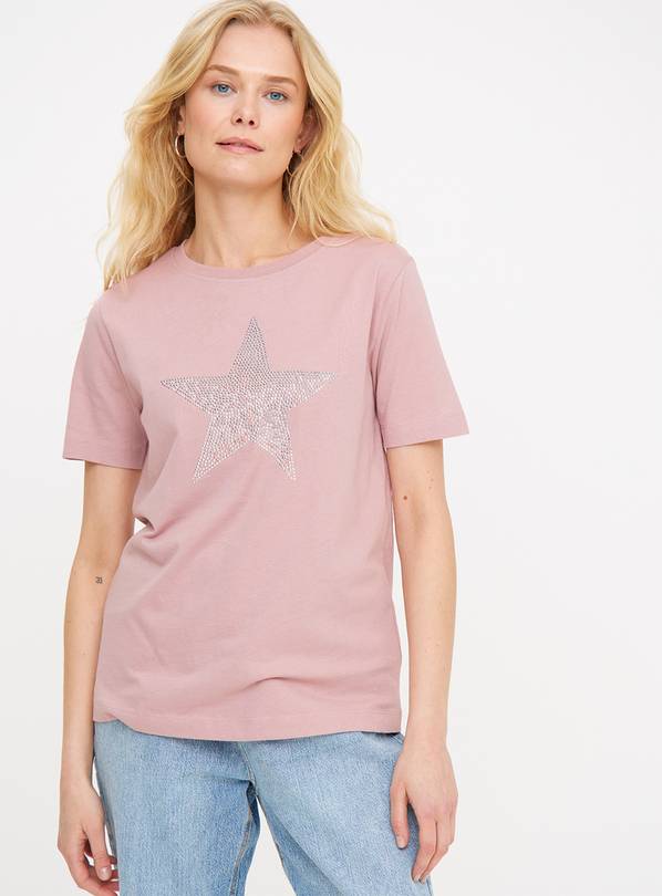 Pink Hotfix Star Regular Fit T-Shirt  24