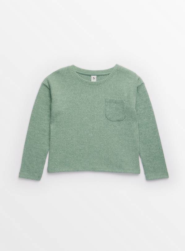 Green Ribbed Knitted Long Sleeve Top 9 years
