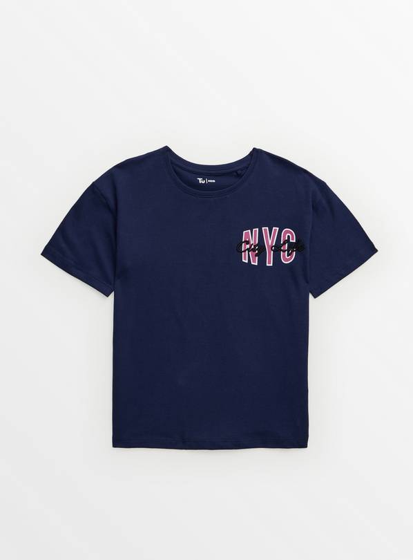 Navy NYC Slogan Short Sleeve T-Shirt 13 years