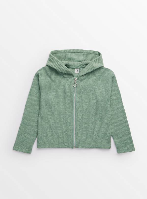 Green Knitted Zip-Through Hoodie  13 years