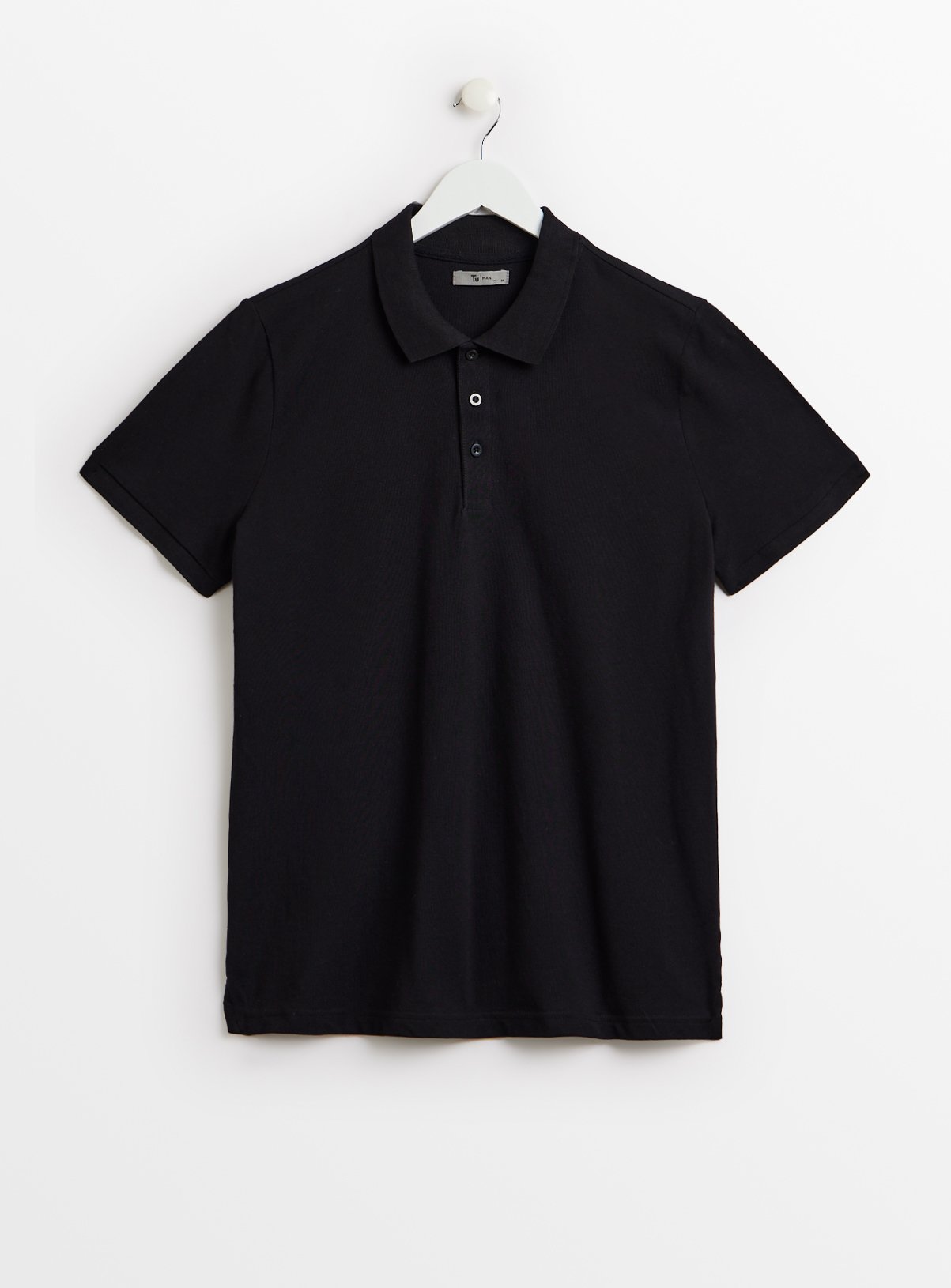 Black Pique Polo Shirt XL - Image 3 thumbnail