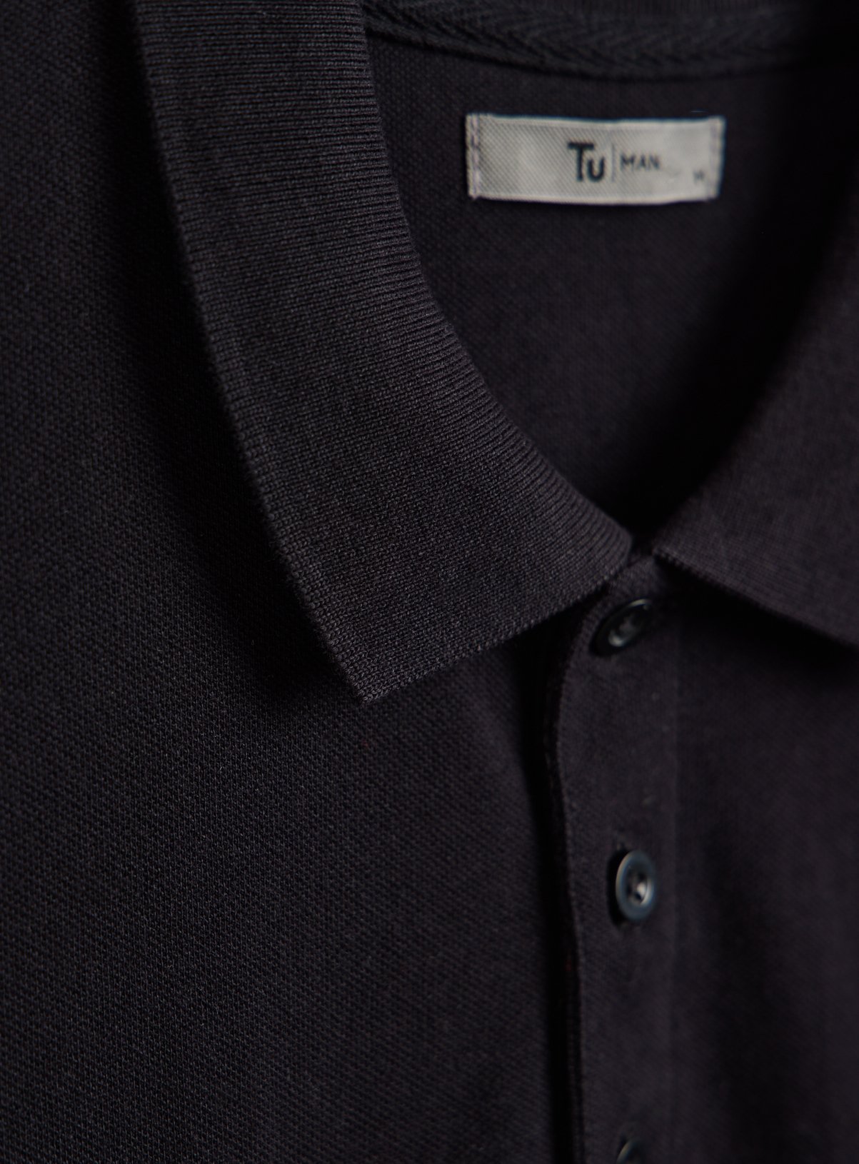 Black Pique Polo Shirt XL - Image 4 thumbnail