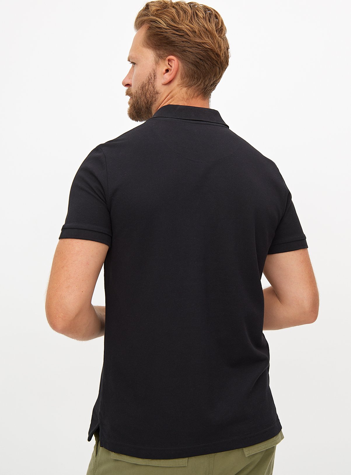 Black Pique Polo Shirt XL - Image 5 thumbnail