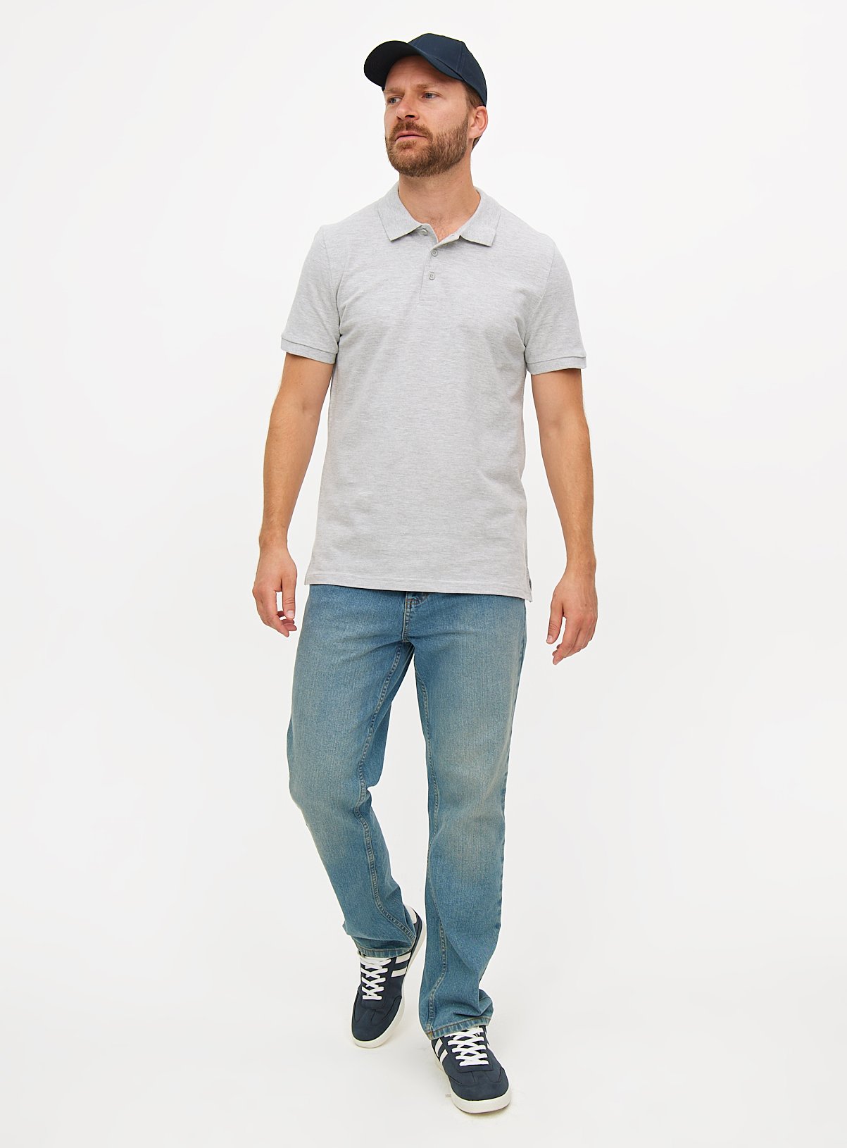 Grey Pique Polo Shirt XL - Image 2 thumbnail