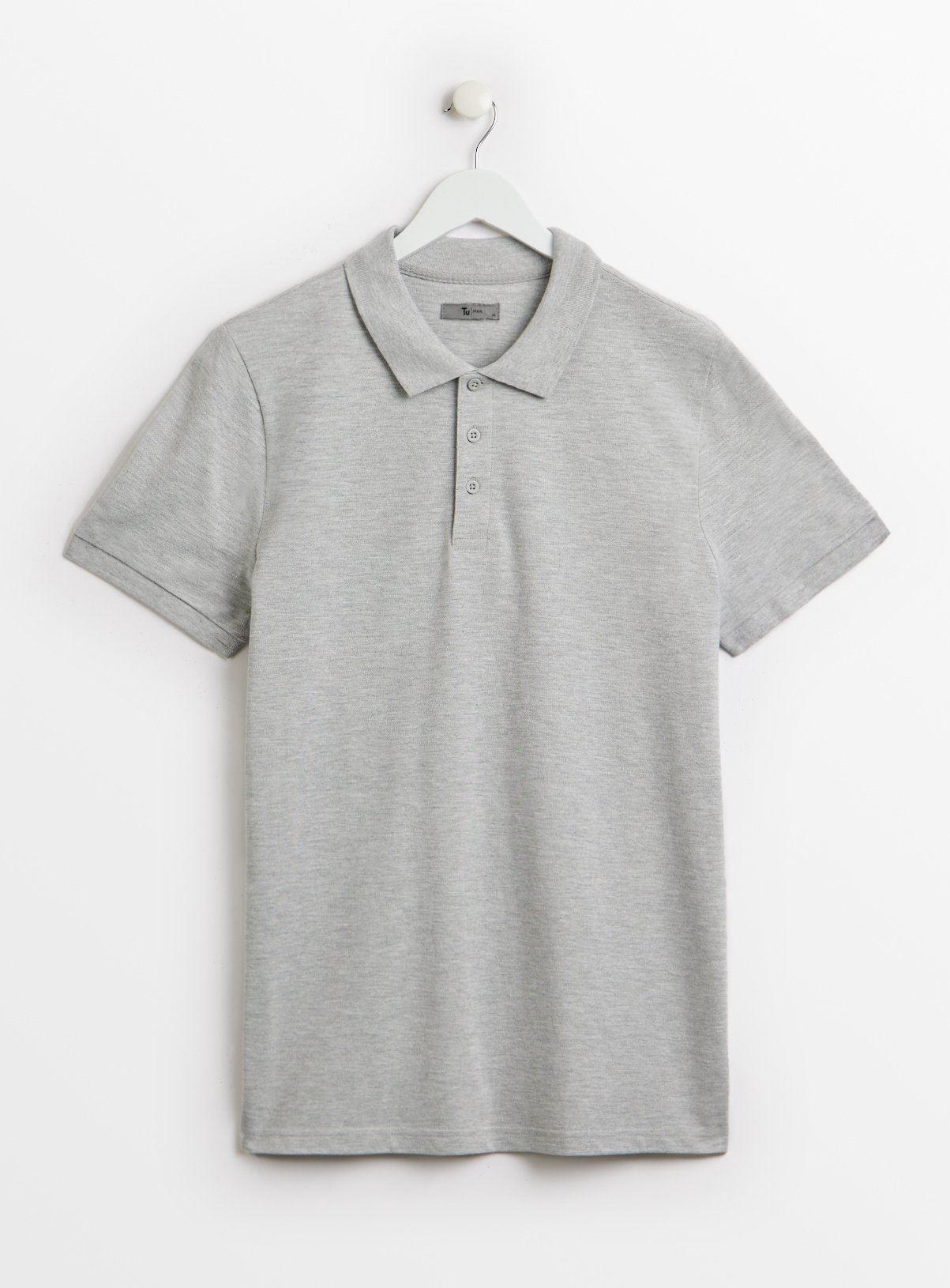 Grey Pique Polo Shirt XL - Image 3 thumbnail