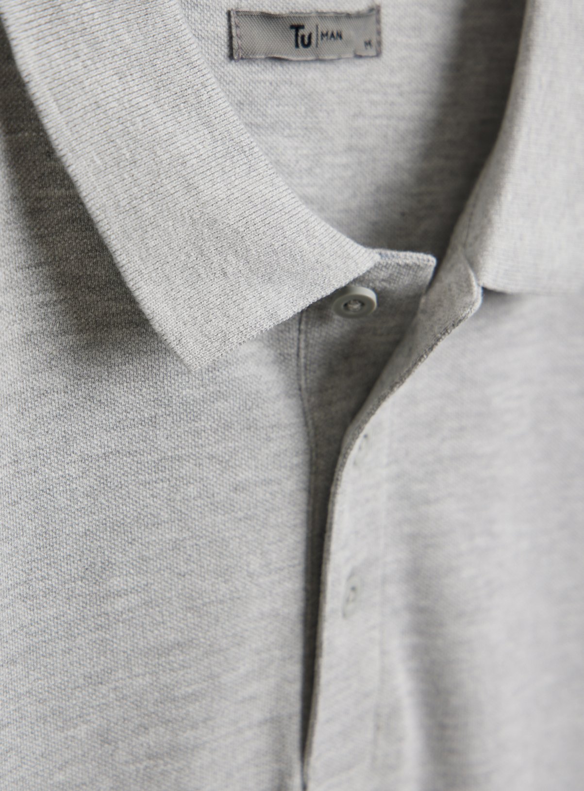Grey Pique Polo Shirt XL - Image 4 thumbnail