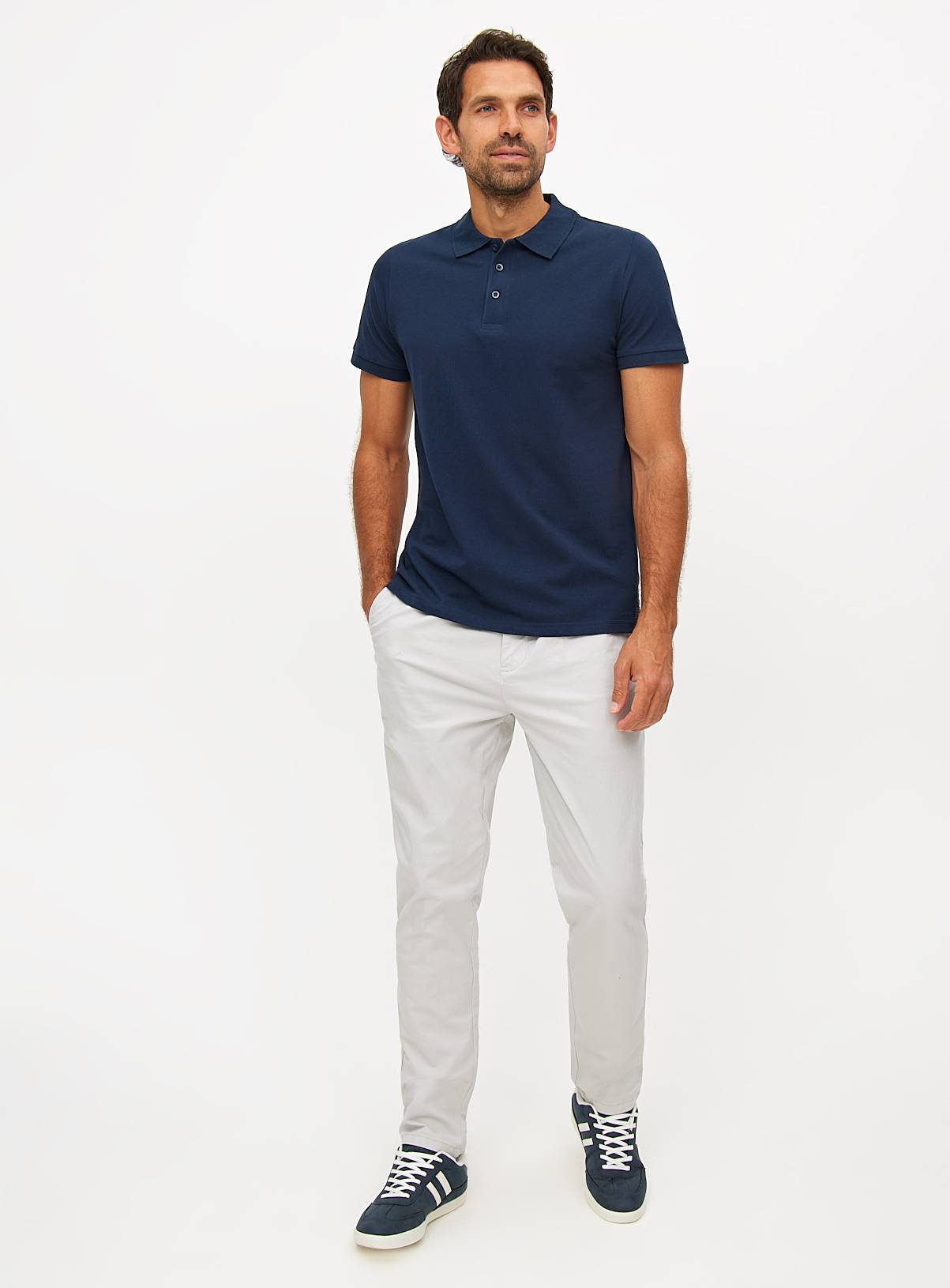 Navy Pique Polo Shirt XL - Image 2