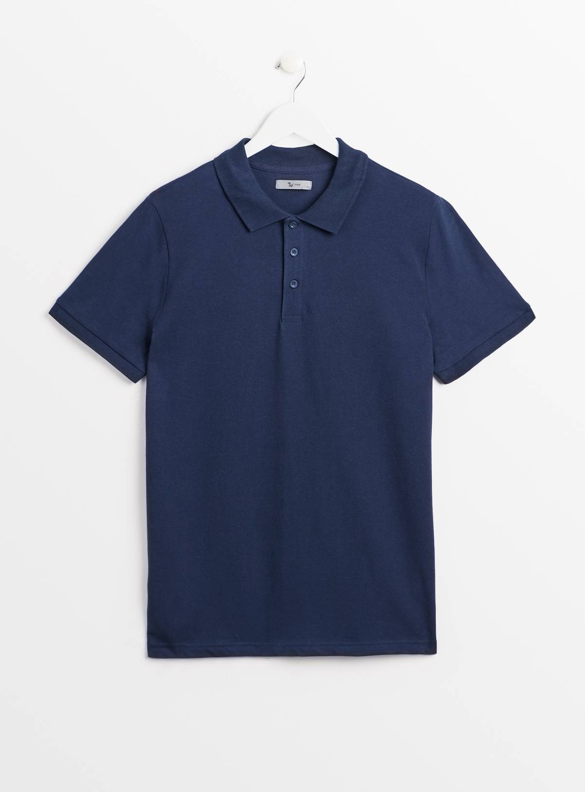 Navy Pique Polo Shirt XL - Image 3
