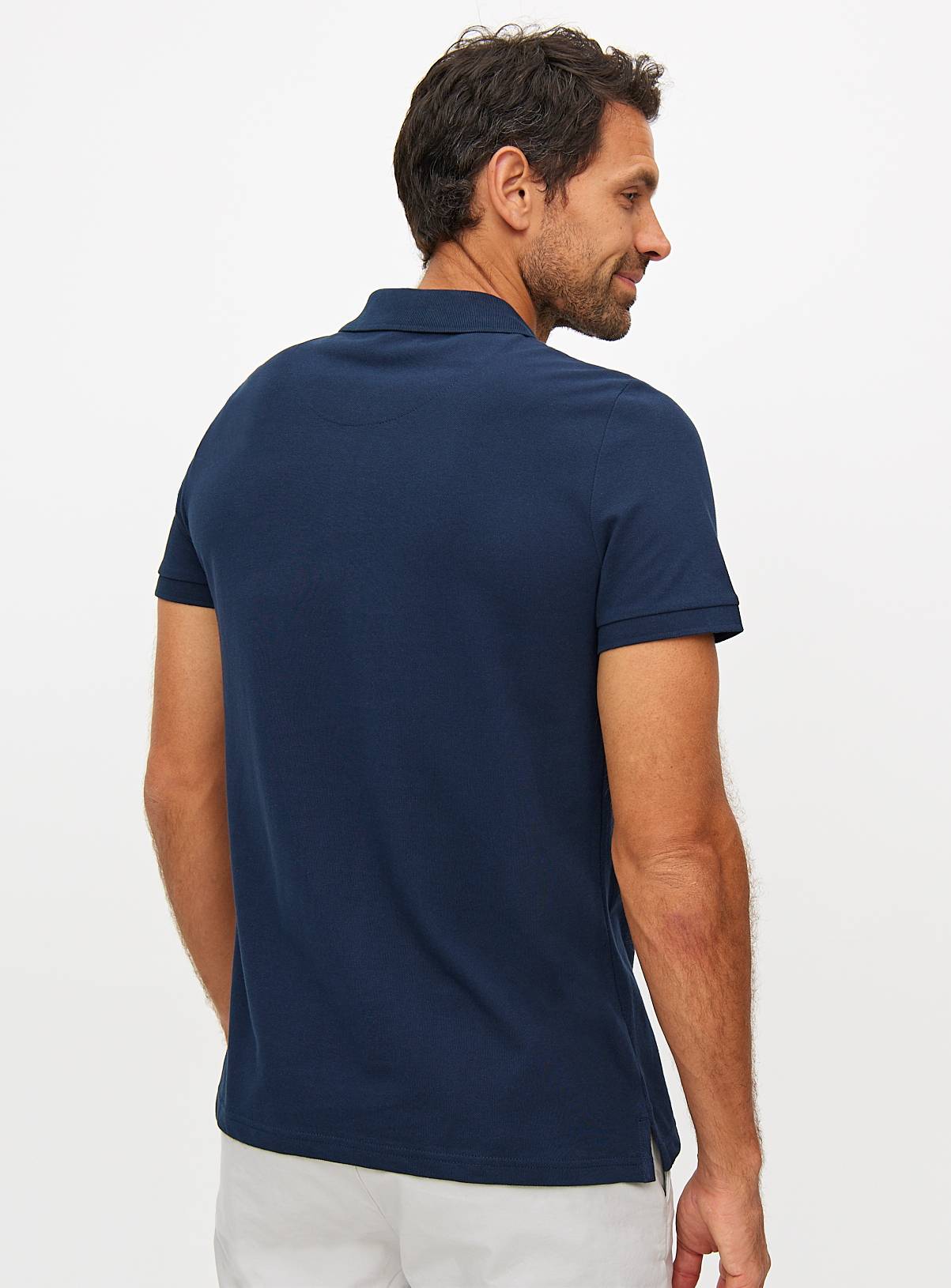 Navy Pique Polo Shirt XL - Image 5