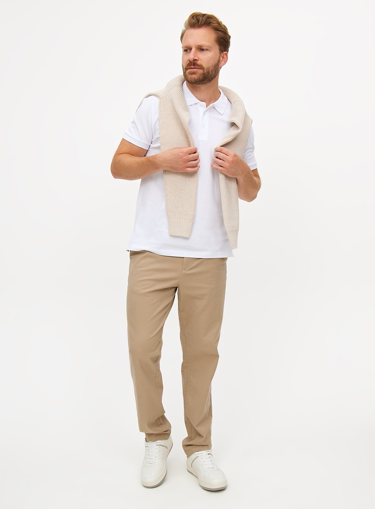 White Pique Polo Shirt XL - Image 2 thumbnail