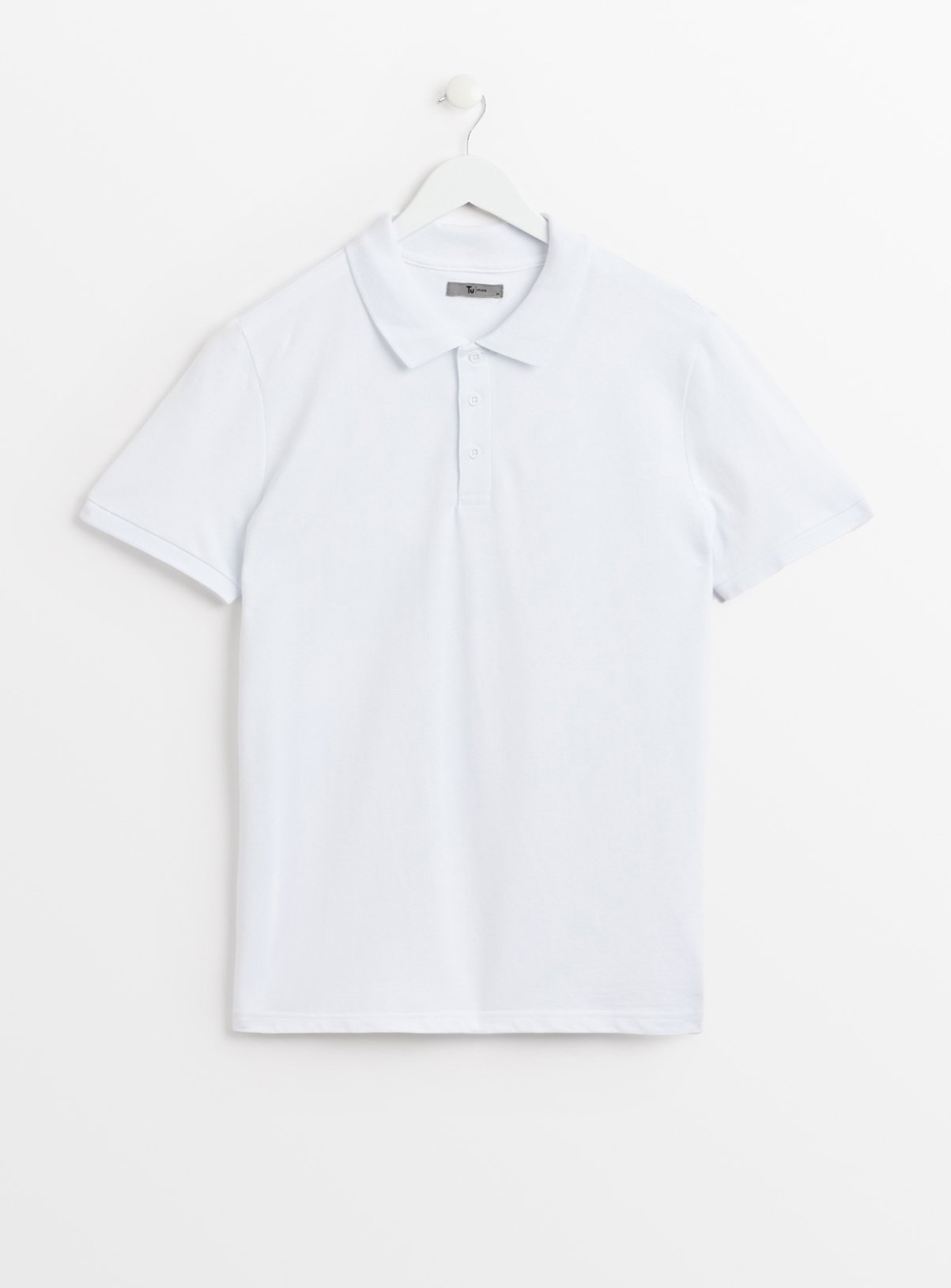 White Pique Polo Shirt XL - Image 3 thumbnail