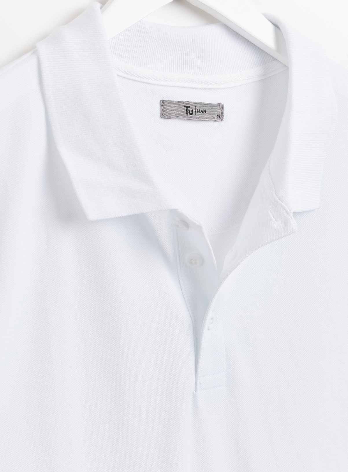 White Pique Polo Shirt XL - Image 4 thumbnail