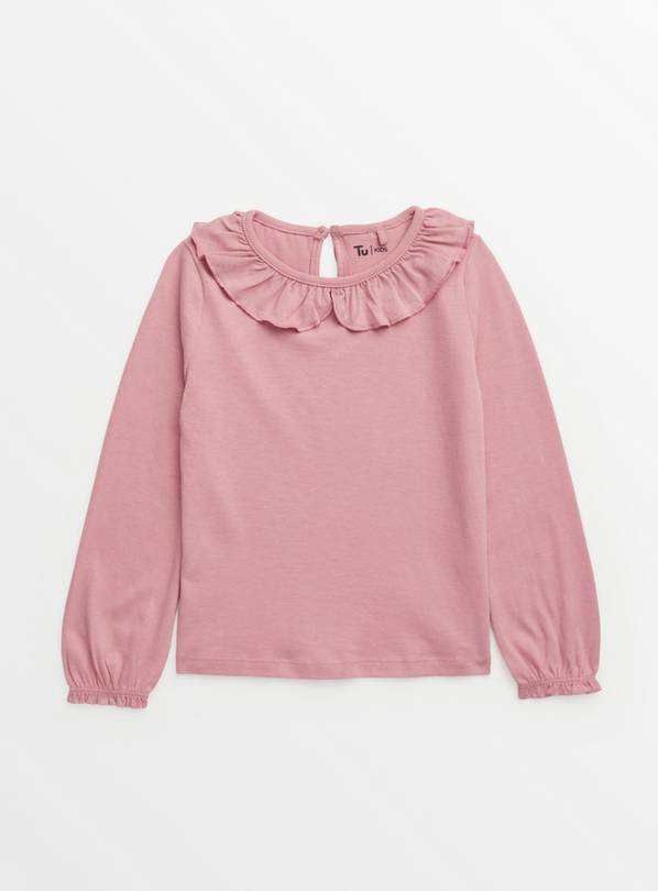 Pink Collared Frill Long Sleeve T-Shirt 1-2 years