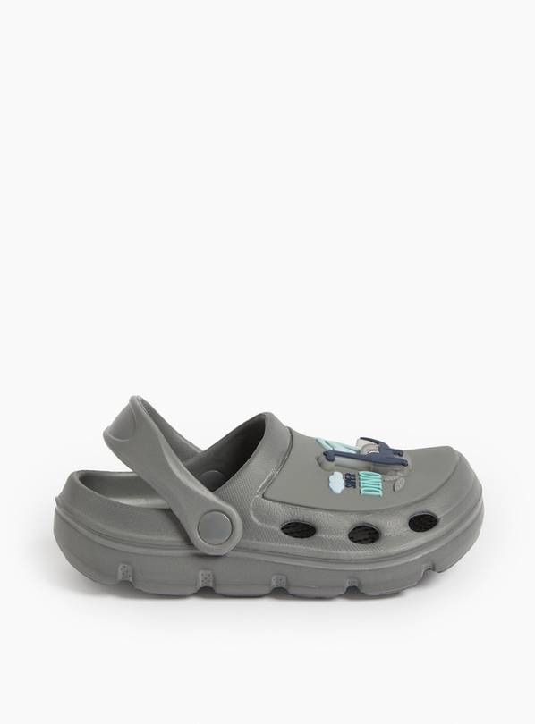 Grey Dinosaur Light Up Clogs With Ankle Strap 11 Infant