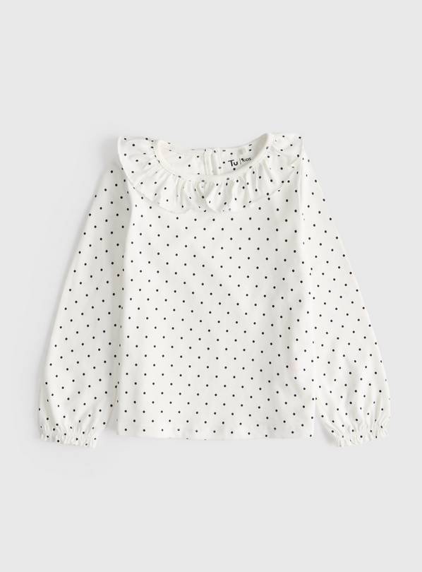 White Spot Print Long Sleeve T-Shirt 1-2 years